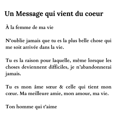 Collier à la femme de ma vie