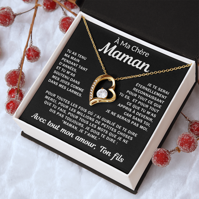 Collier à ma chère Maman - je t'aime, ton fils