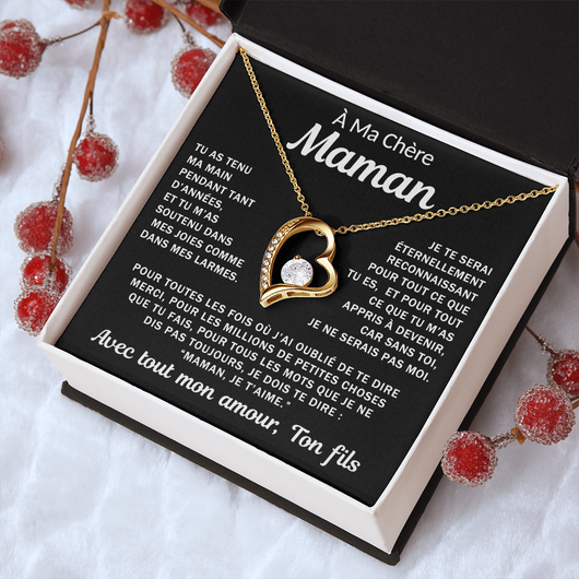 Collier à ma chère Maman - je t'aime, ton fils