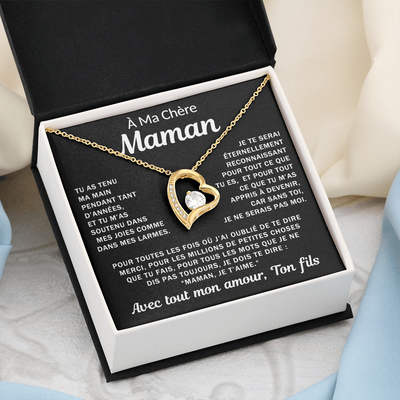 Collier à ma chère Maman - je t'aime, ton fils