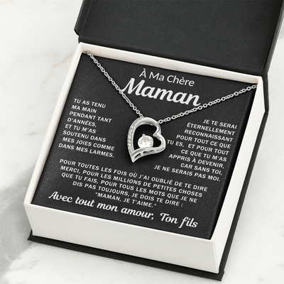 Collier à ma chère Maman - je t'aime, ton fils