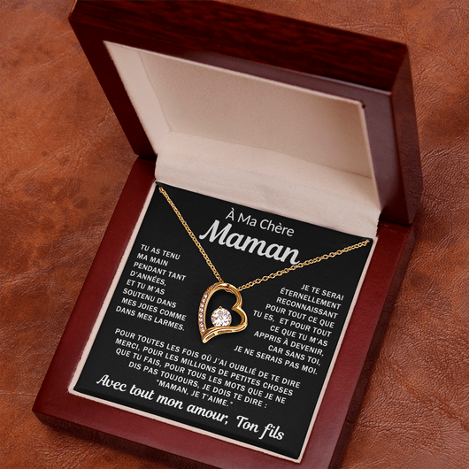 Collier à ma chère Maman - je t'aime, ton fils