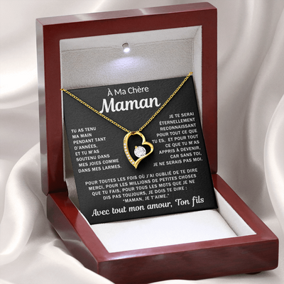 Collier à ma chère Maman - je t'aime, ton fils