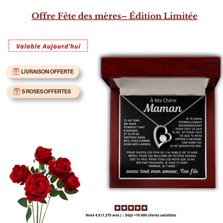 Collier à ma chère Maman - je t'aime, ton fils