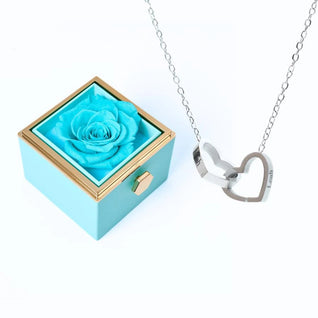 Coffret Rose Éternelle & Collier Personnalisé