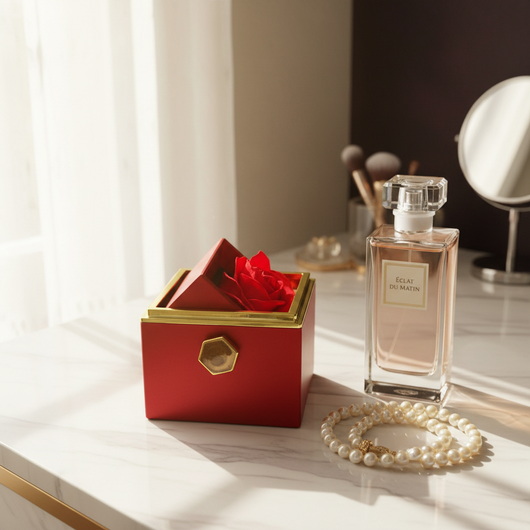 Coffret Rose Éternelle & Collier Personnalisé